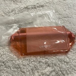 Colourpop coral transparent makeup bag